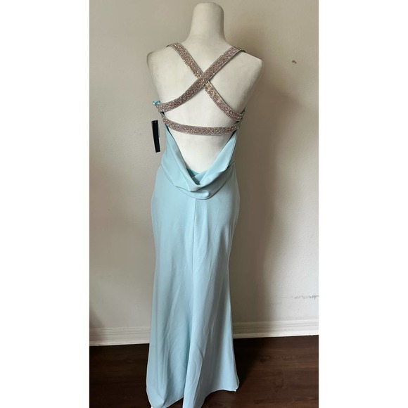 Crystal Crossed Straps Dress with Cowl Back Betsy and Adam NWT - Picture 11 of 15